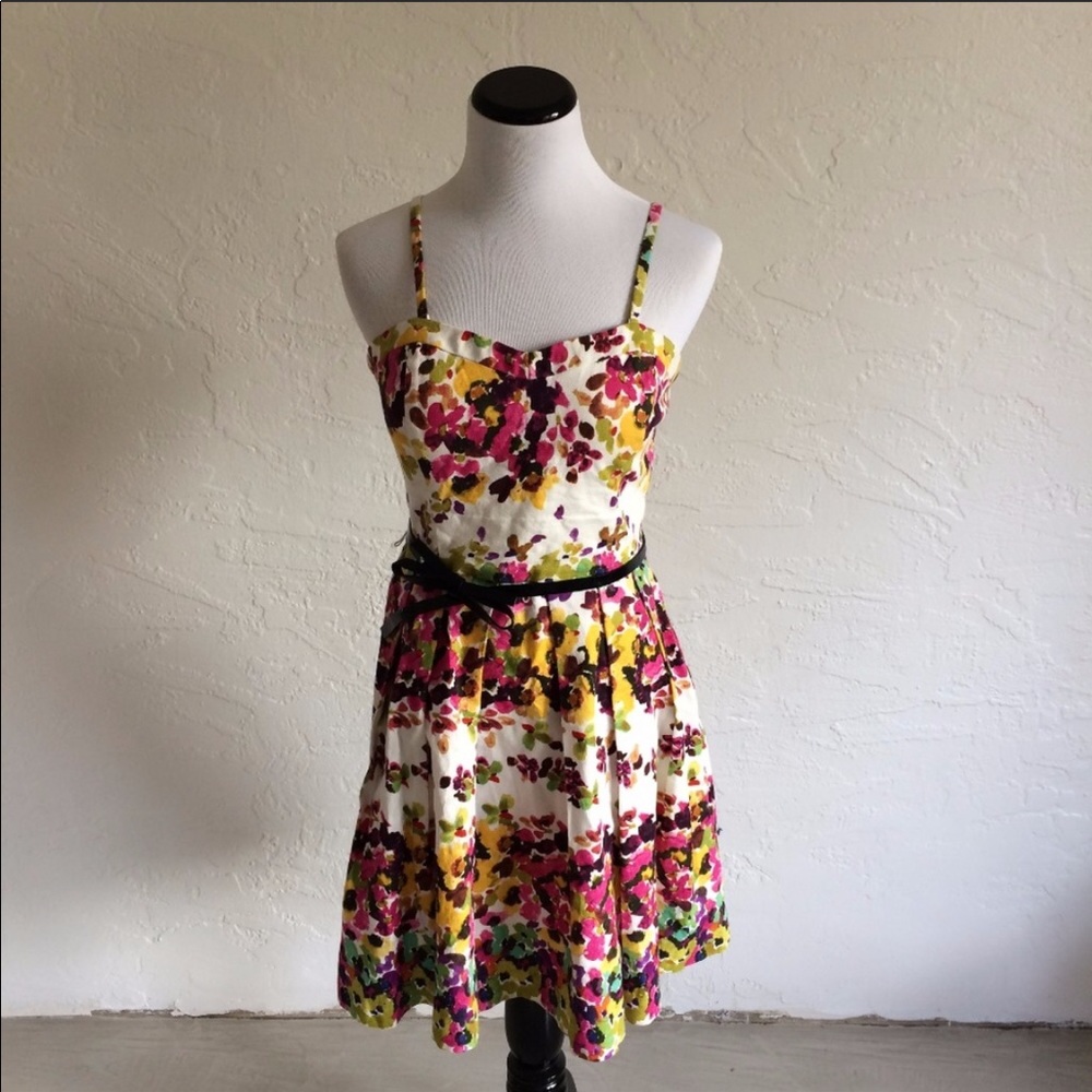 Guess Floral Mini Dress - Pink, Yellow, Black